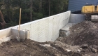 Retaining wall installed