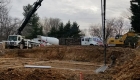 Foundation footings poured